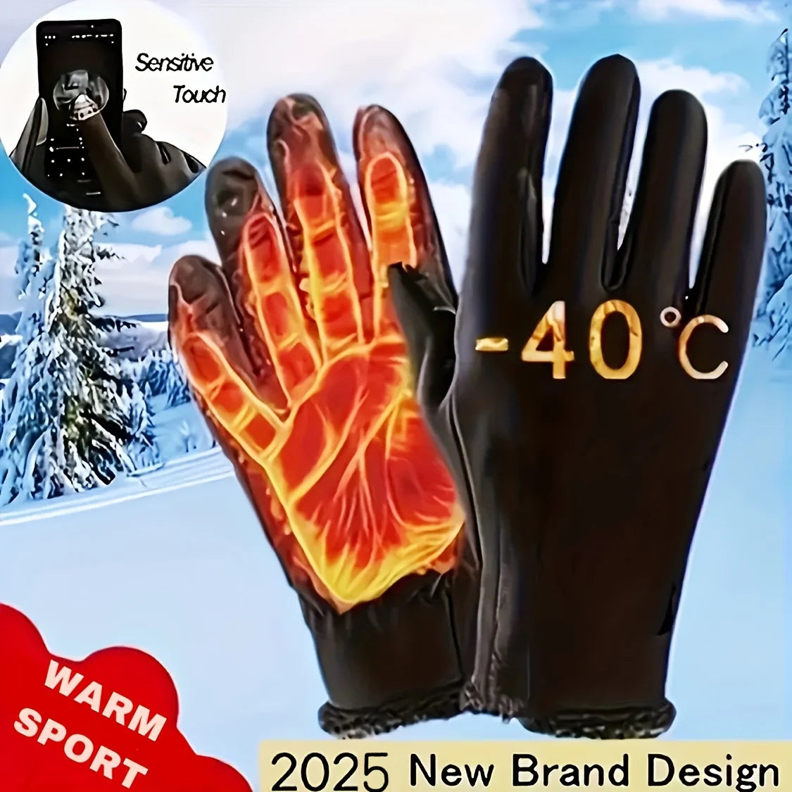 Winter Warm Touch Screen Cycling Motorcycle Outdoor Other Sports Gloves in Black Racing Gloves