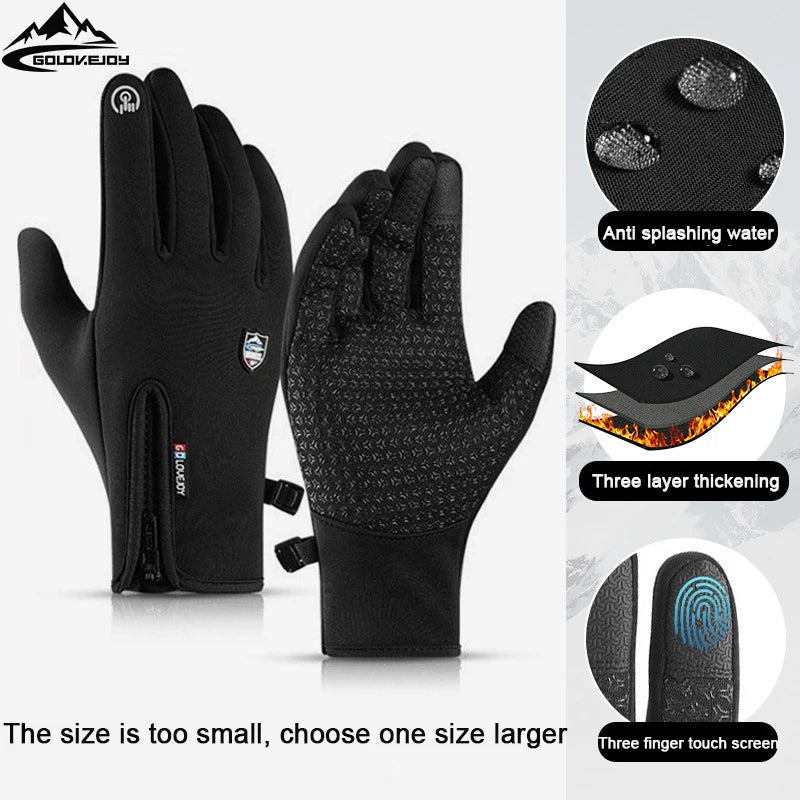 Winter Warm Touch Screen Cycling Motorcycle Outdoor Other Sports Gloves in Black Racing Gloves